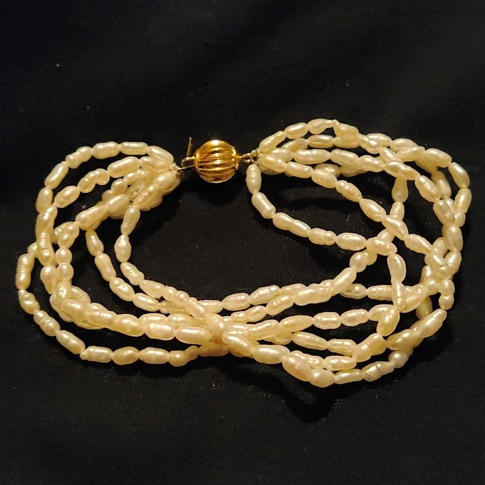 Six strand freshwater pearl 7-in bracelet